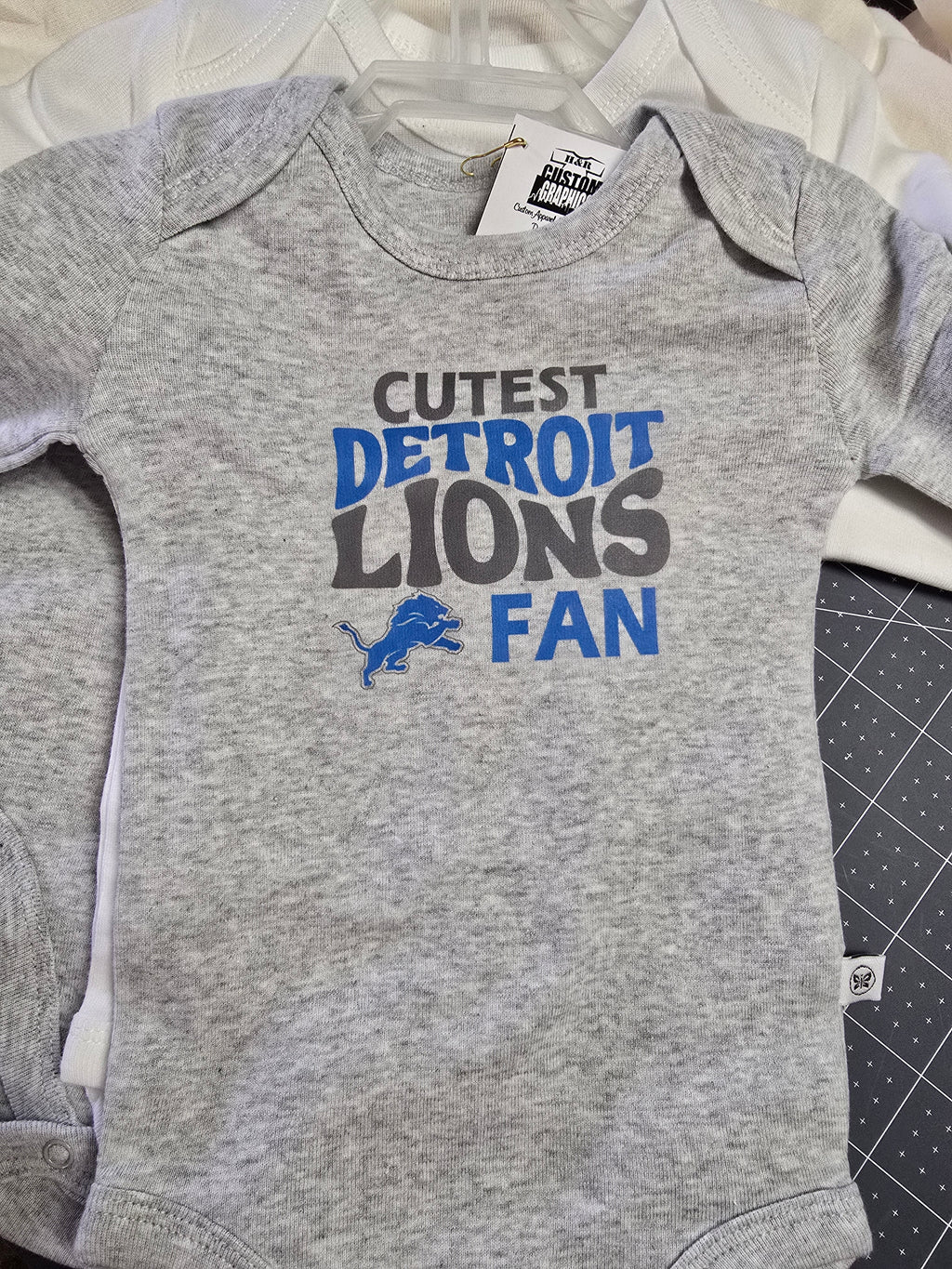 3 PC Detroit Lions Bodysuit Set