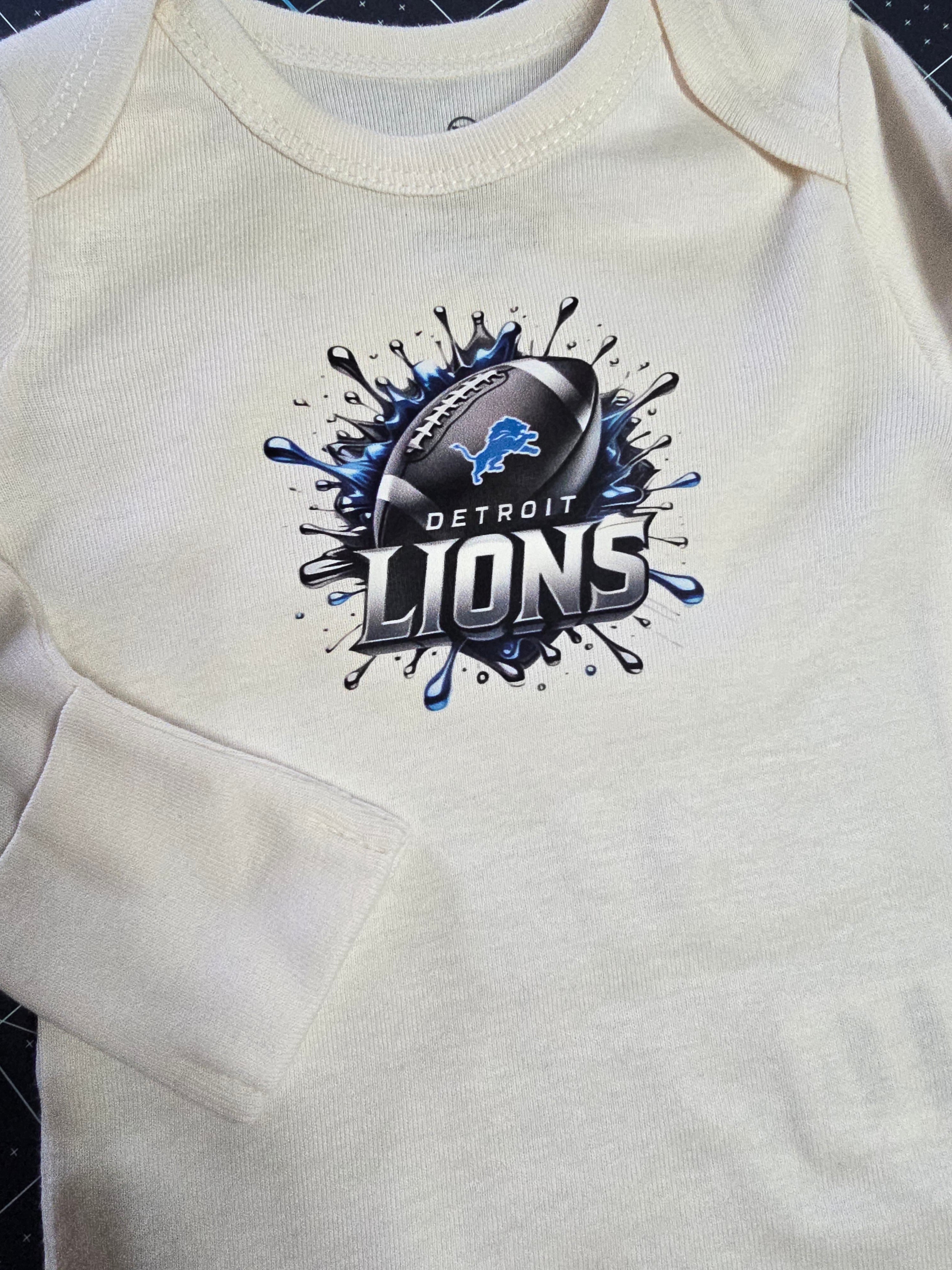 3 PC Detroit Lions Bodysuit Set