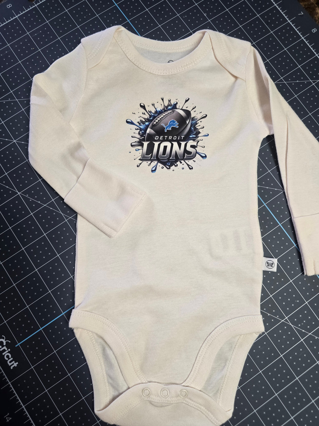 3 PC Detroit Lions Bodysuit Set