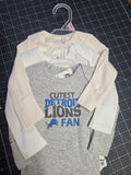 3 PC Detroit Lions Bodysuit Set