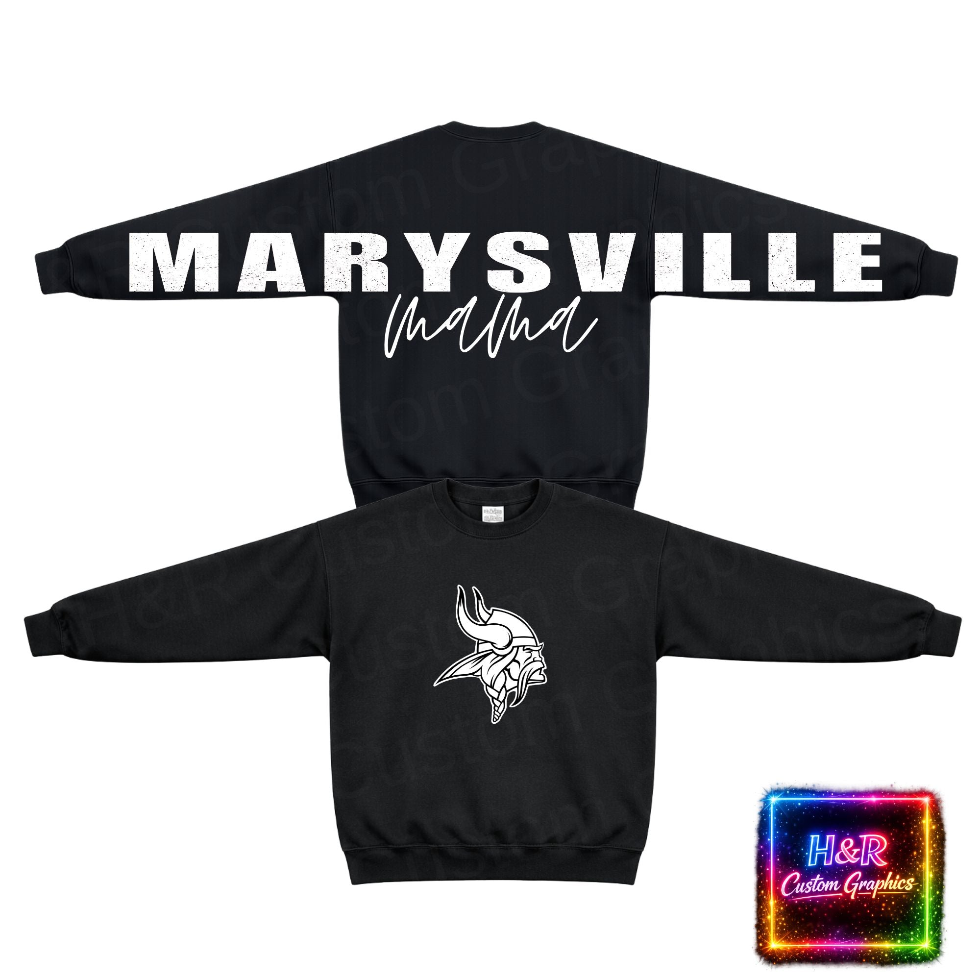 Marysville Vikings Spirit Oversized Letters Sweatshirt